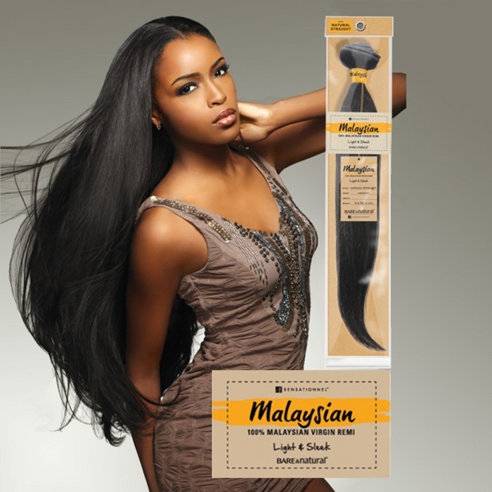 SENSATIONNEL 100% MALAYSIAN VIRGIN REMI NATURAL STRAIGHT 16" NATURAL BLACK...