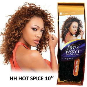 SENSATIONNEL FIRE & WATER INDIAN HUMAN HAIR HH HOT SPICE 10" COLOR 1...