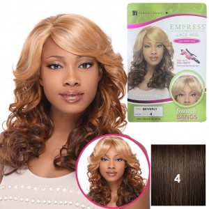 SENSATIONNEL EMPRESS LACE WIG FREESTYLE BANGS BEVERLY COLOR 4...