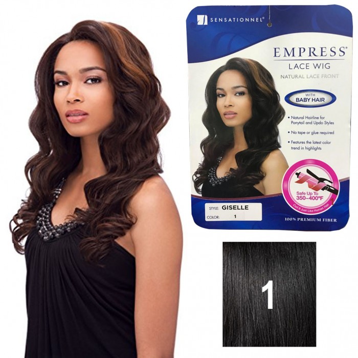 SENSATIONNEL EMPRESS NATURAL LACE WIG GISELLE COLOR 1...