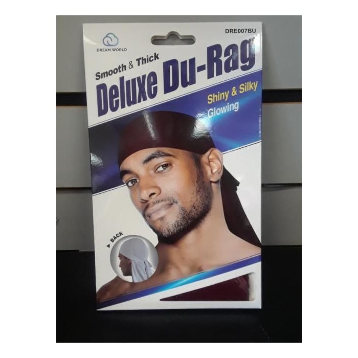 DREAM WORLD SILKY & SHINY DELUXE DU-RAG GLOWING SMOOTH& THICK DRE007BU