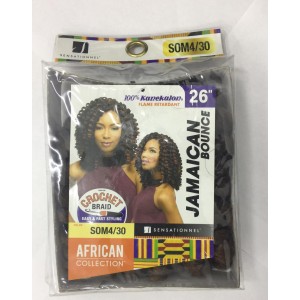 AFRICAN COLLECTION CROCHET BRAID JAMAICAN BOUNCE 26¨COLOR SOM4/30
