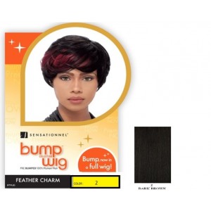 BUMP WIG COLLECTION 100% HUMAN HAIR  FEATHER CHARM COLOR 2