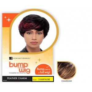 BUMP WIG COLLECTION 100% HUMAN HAIR  FEATHER CHARM COLOR CHAMPAGNE