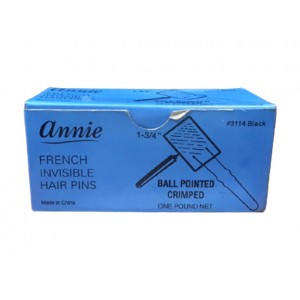 ANNIE FRENCH INVISIBLE HAIR PINS BALL POINTED CRIMPED