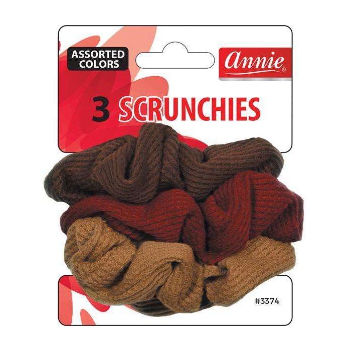 ANNIE 3 SCRUNCHIES ASSORTED COLORS...