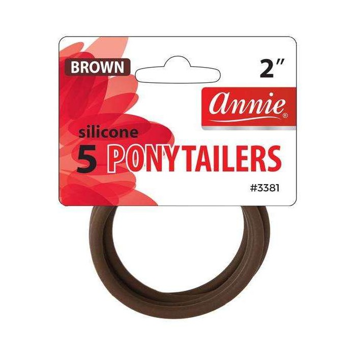 ANNIE 5 PONYTAILERS SILICONE BROWN...